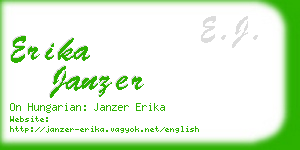 erika janzer business card